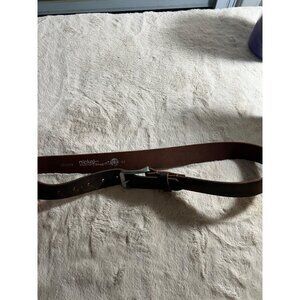 Nickel Smart Mens Brown Leather Belt With Silver Buckle Size 48 USA-Made Durable